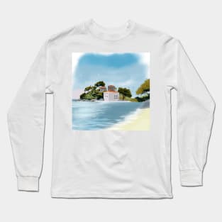 Greek Paradise Illustration Long Sleeve T-Shirt